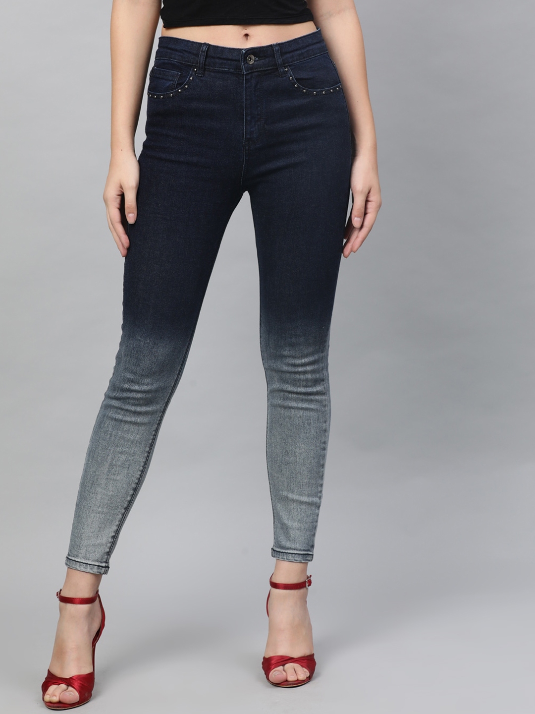 Buy DOLCE CRUDO Navy Women's Regular Fit Girl At Work Denim Jeans Navy Blue