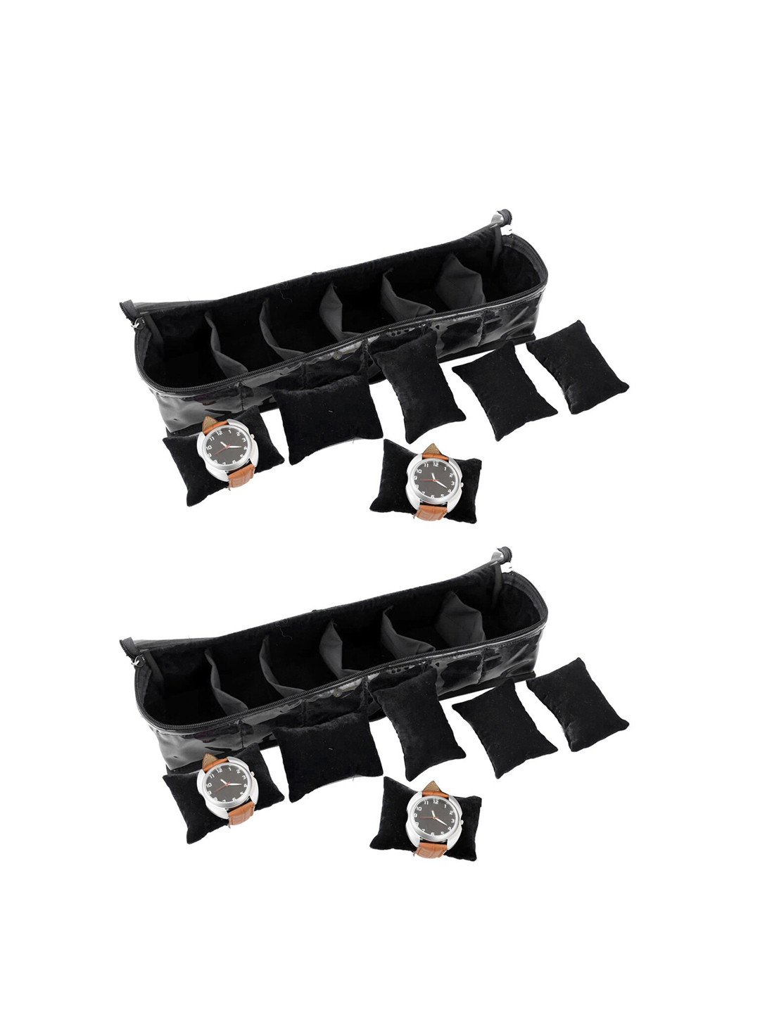 Kuber Industries Black & Transparent 2 Pcs Watch Organiser