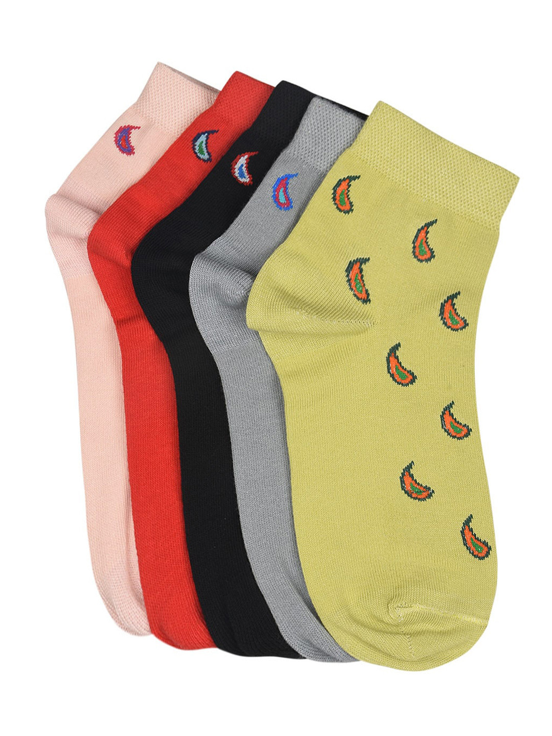 MARC Women Pack Of 5 Assorted Ankle-Length Socks