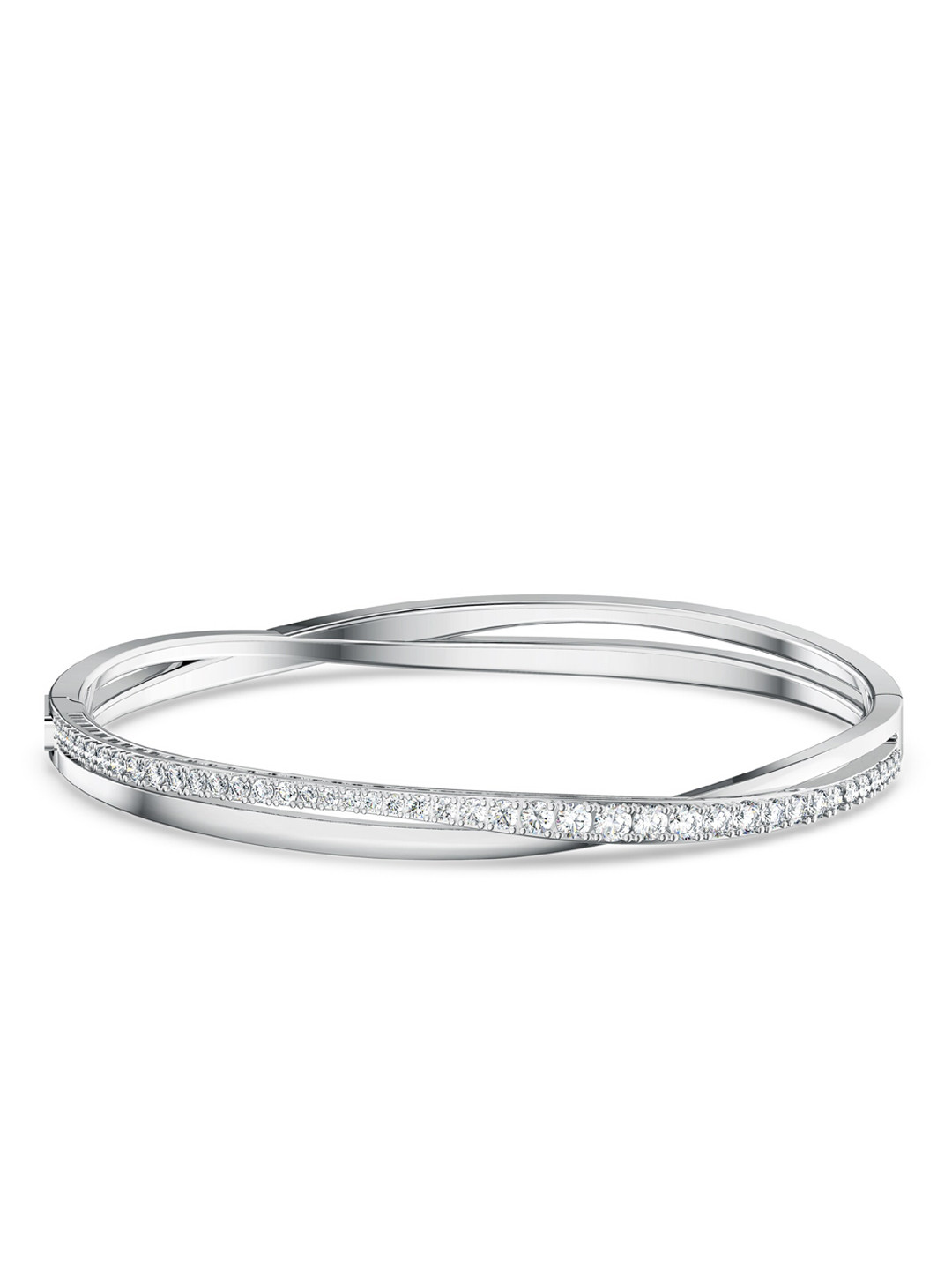 SWAROVSKI Rhodium-Plated Twist Rows Bracelet