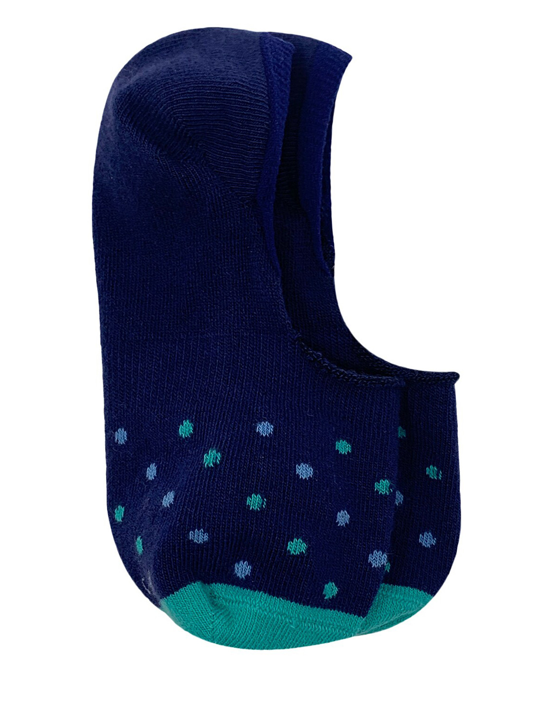 FEM17 Navy Blue & Green Patterned Anti-Slip Shoeliners
