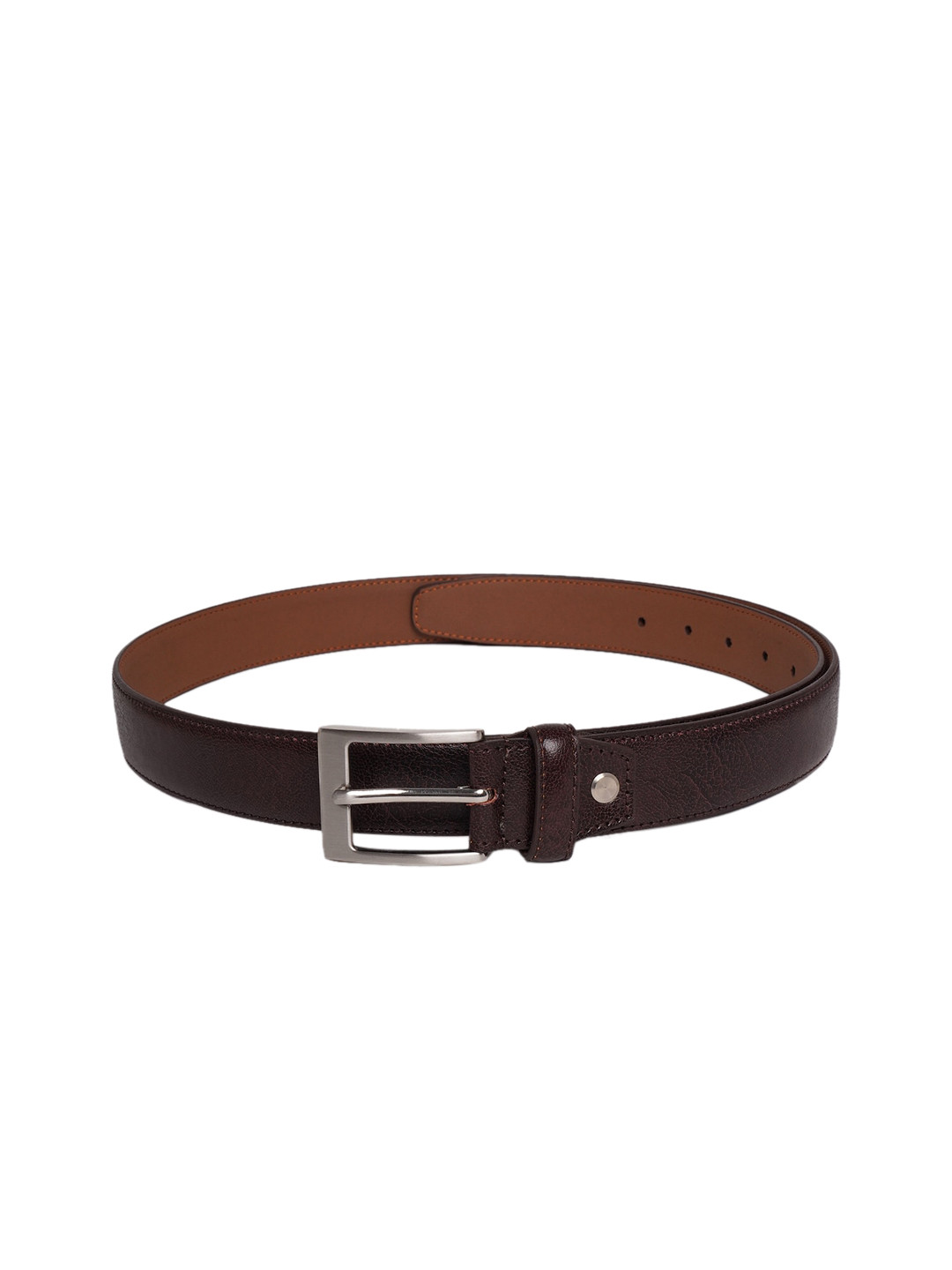 Kara Men Brown Solid Faux Leather Belt