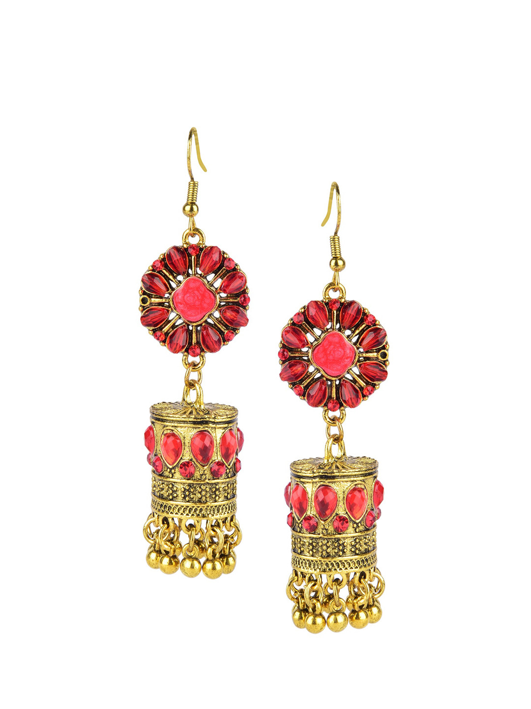 DESI COLOUR Gold-Toned Classic Jhumkas