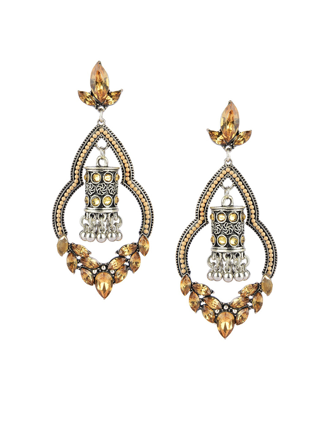 DESI COLOUR Brown Classic Drop Earrings