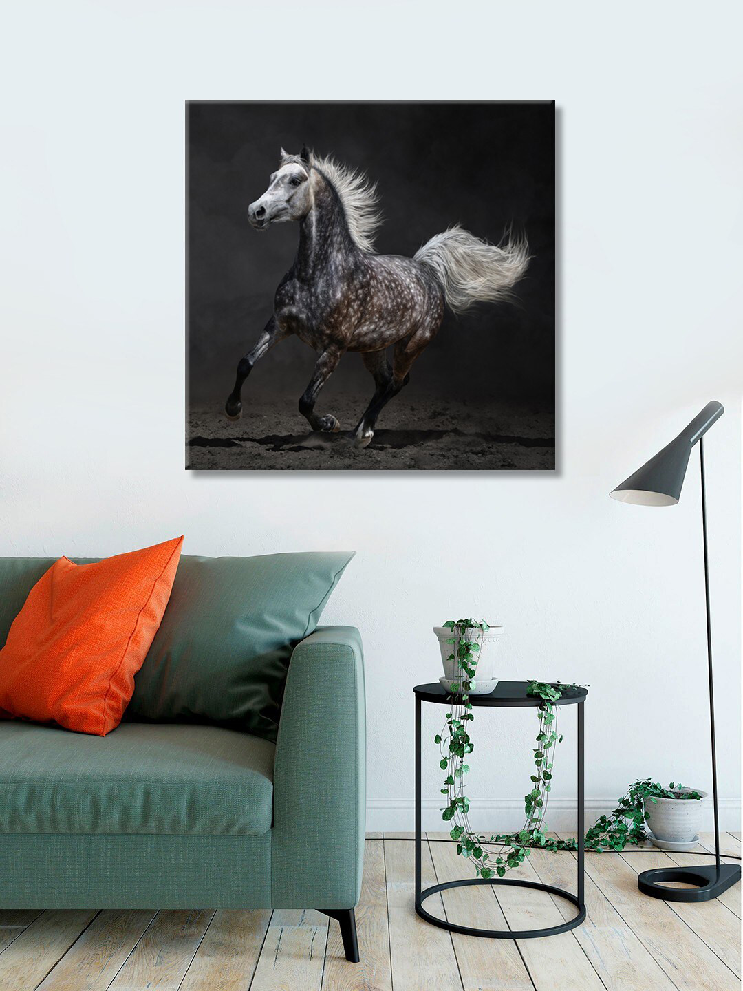 999Store Wild Horses Canvas Wall Square Paintings Wall Art - 24 x 24 In
