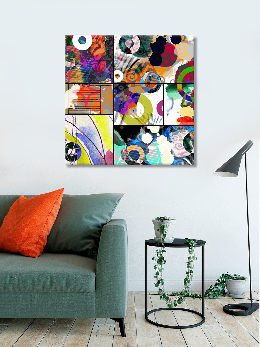 999Store Multi Colored Abstract Digitally Printed Wall Art