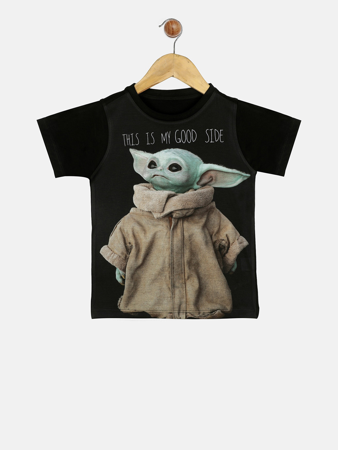 YK Star Wars Boys Black & Brown Star Wars Yoda Print T-shirt