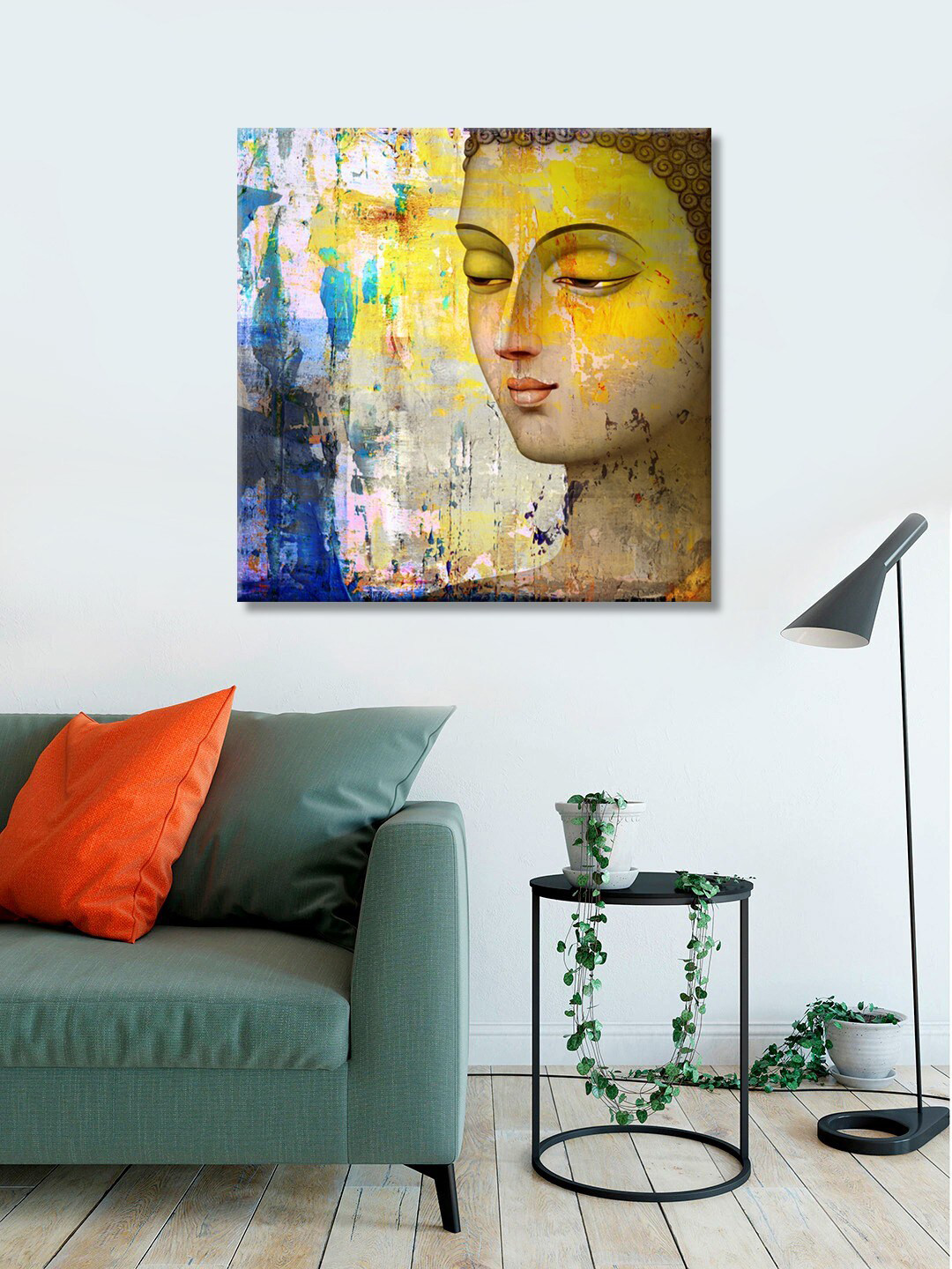 999Store Backgrou & Buddha Face Canvas Wall Rectangle Paintings Wall Art - 24 x 24In