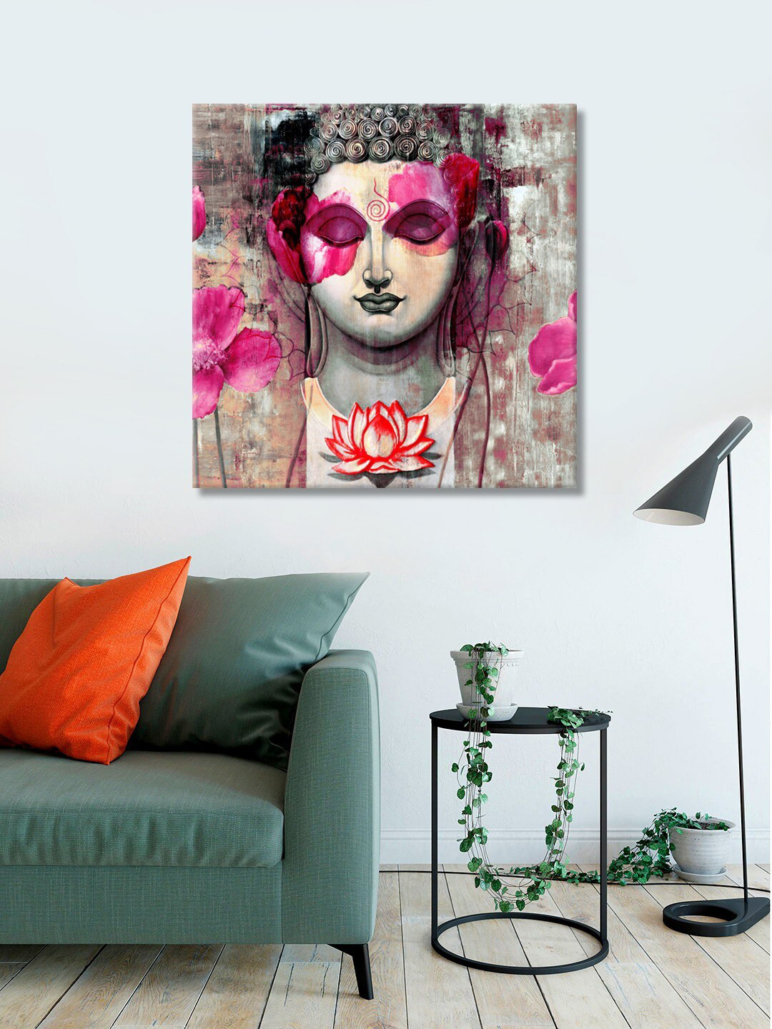 999Store Buddha Face Wood Wall Square Paintings Wall Art-24 x 24In