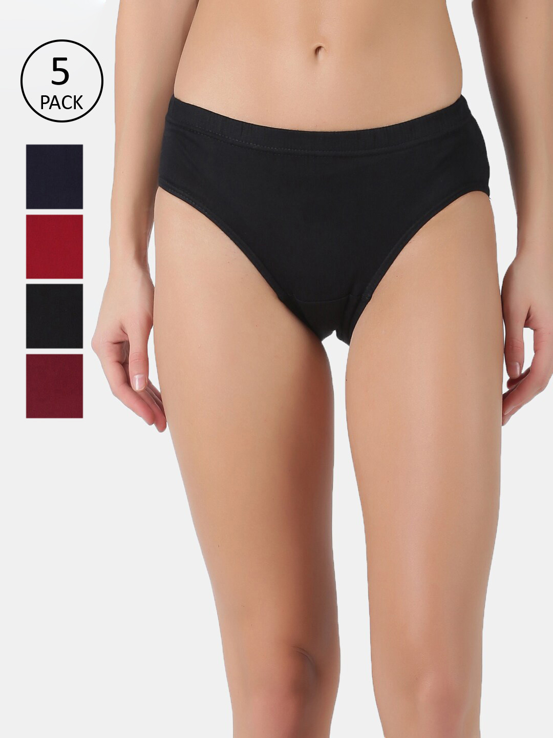 Dollar Lehar Super Combed Cotton Women Solid Hipster Panty - Pack of 5 - Assorted