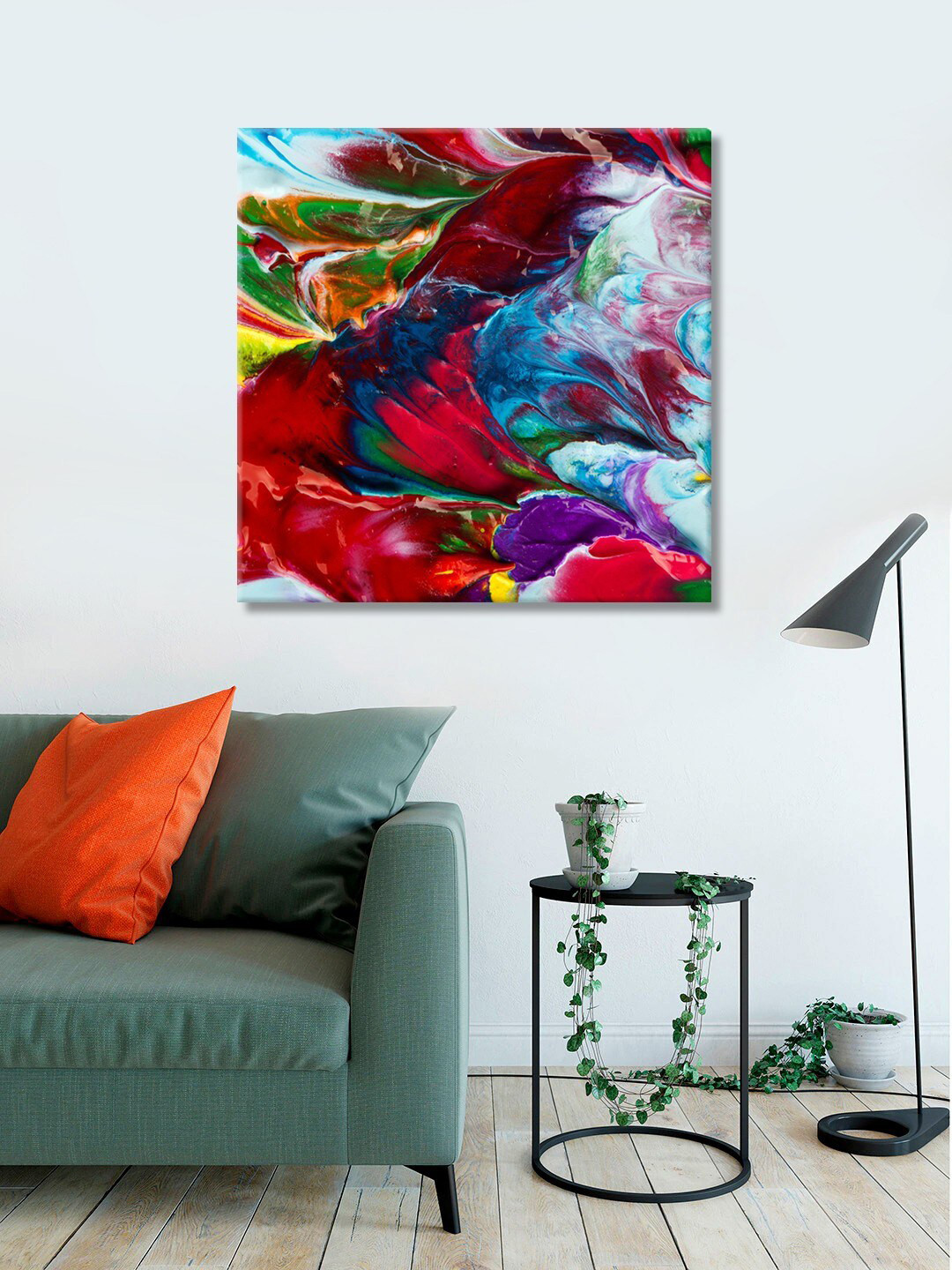 999Store Multicolored Floral Print Canvas Wall Art