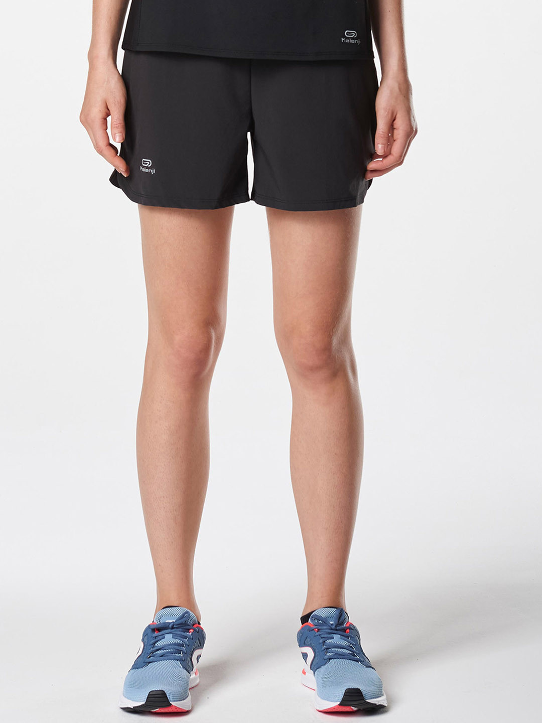Decathlon Women Solid Black Regular Fit Running Shorts