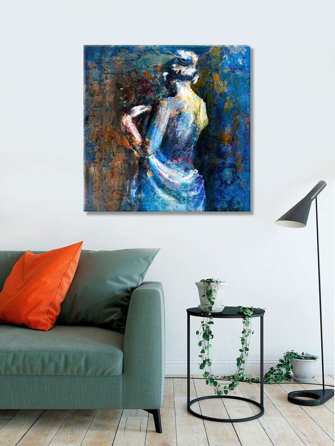 999Store Blue & Yellow Portrait of a Lady Wall Art