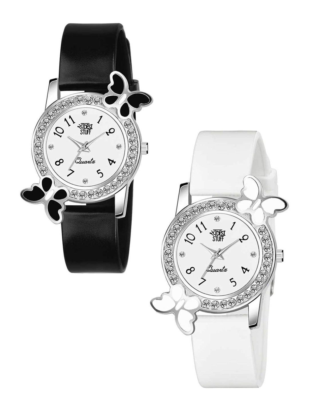 SWADESI STUFF Boys White & Black Set of 2 Analogue Watch 2 BF BLACK WHITE