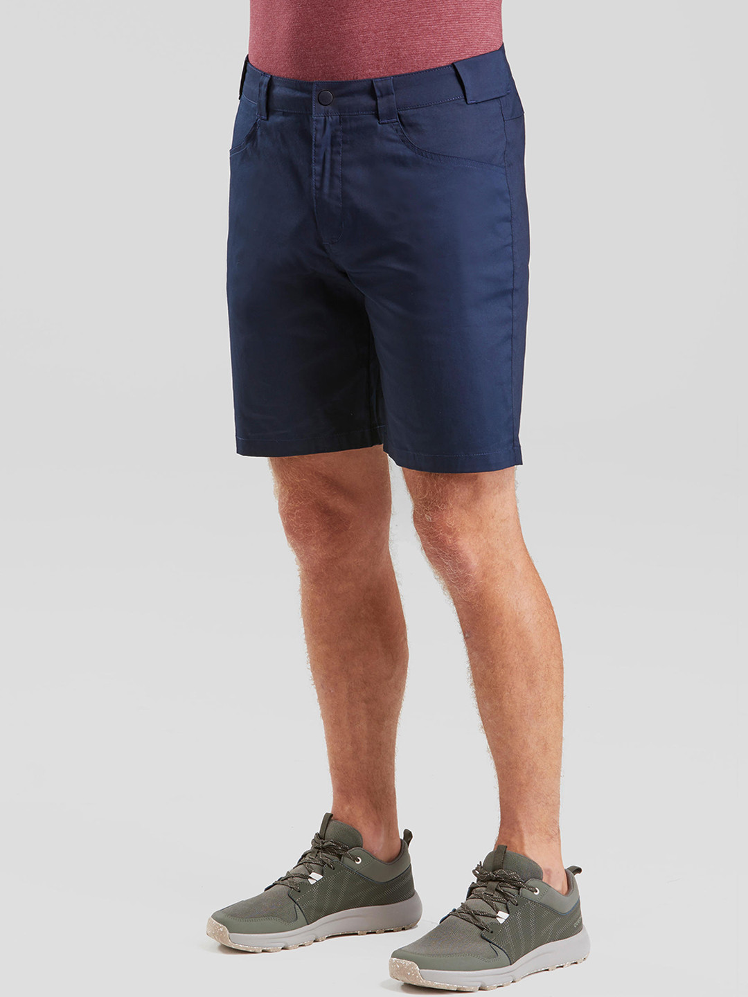 Decathlon Men Navy Blue Solid Regular Fit Regular Hiking and Trekking Shorts