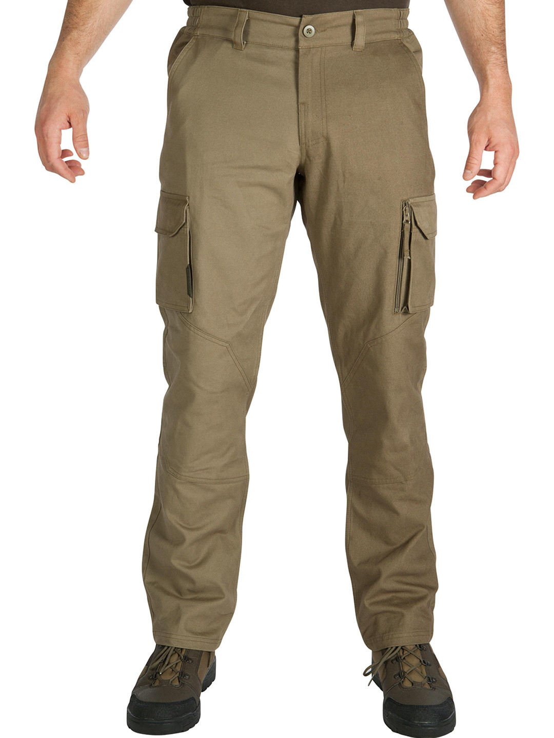 Decathlon Solognac Men Khaki Regular Fit Hiking Cargo Trousers