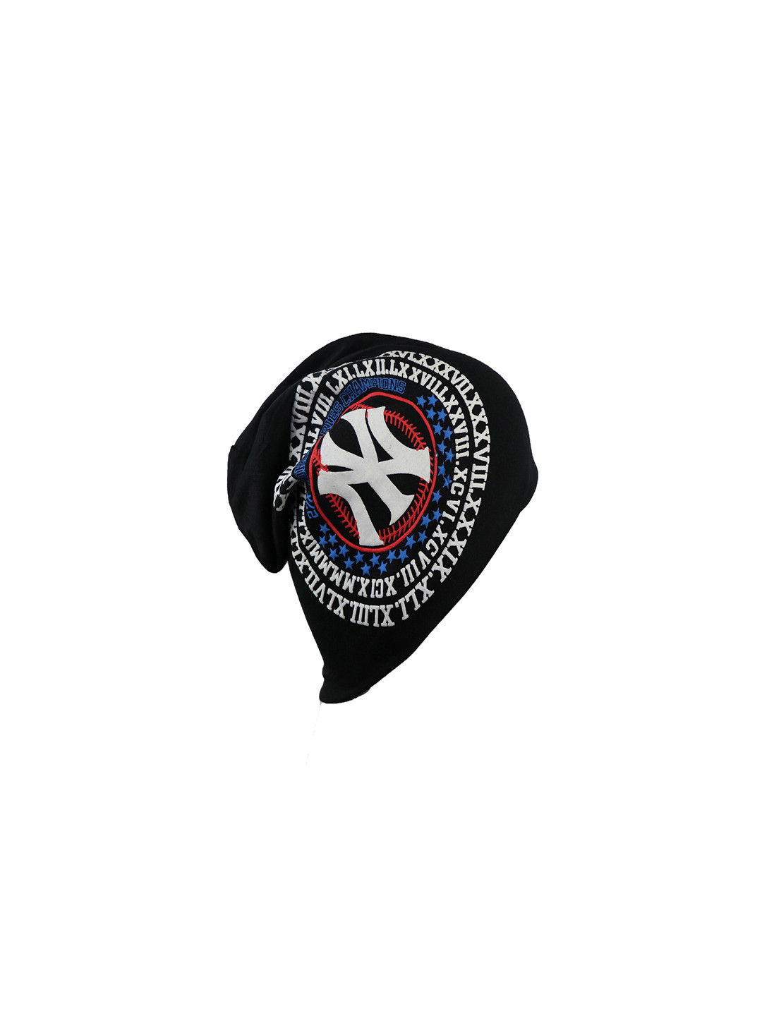 Bunnywave Unisex Black & Off-White Printed Beanie