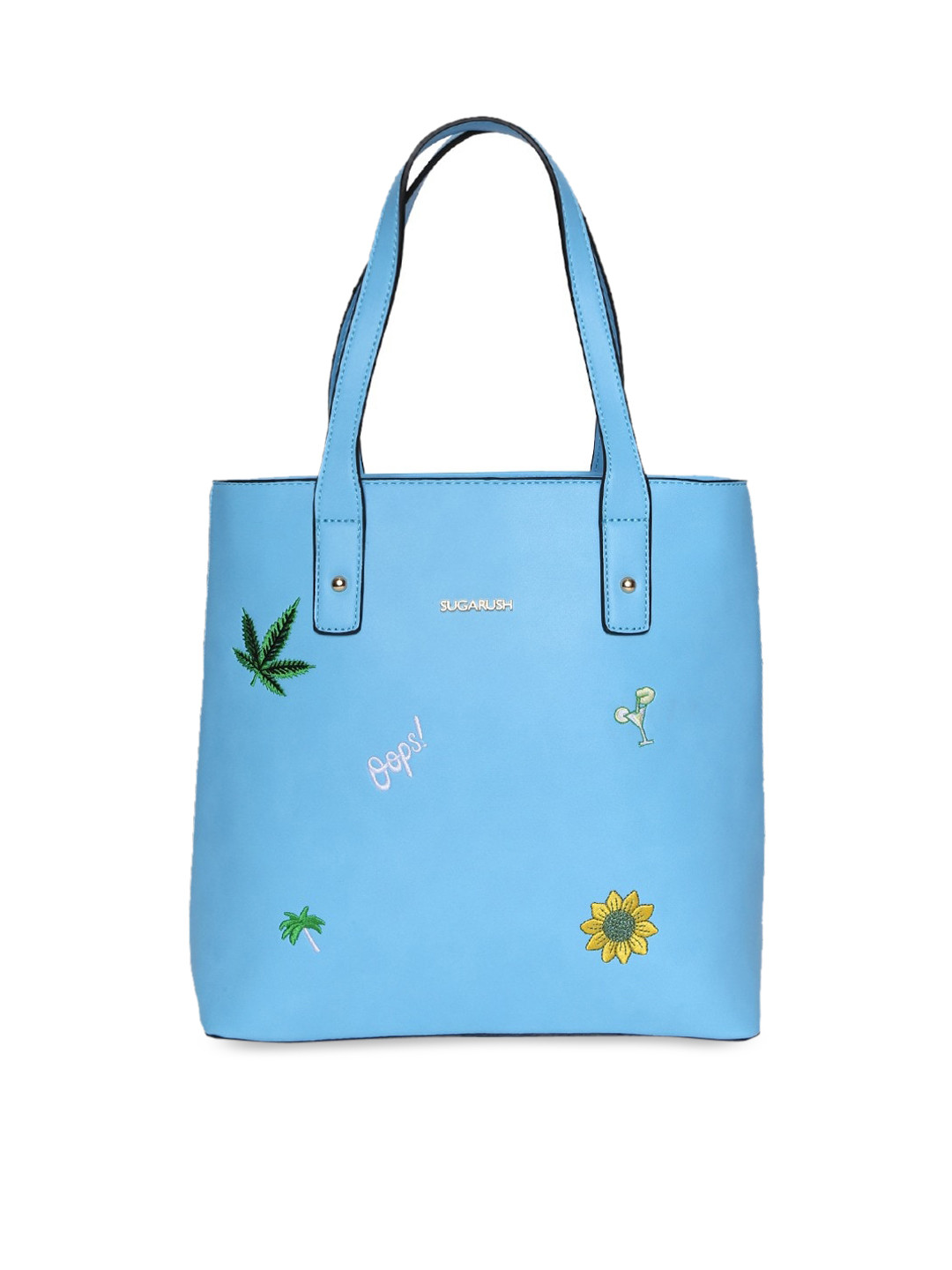 Sugarush Blue Self Design Handheld Bag