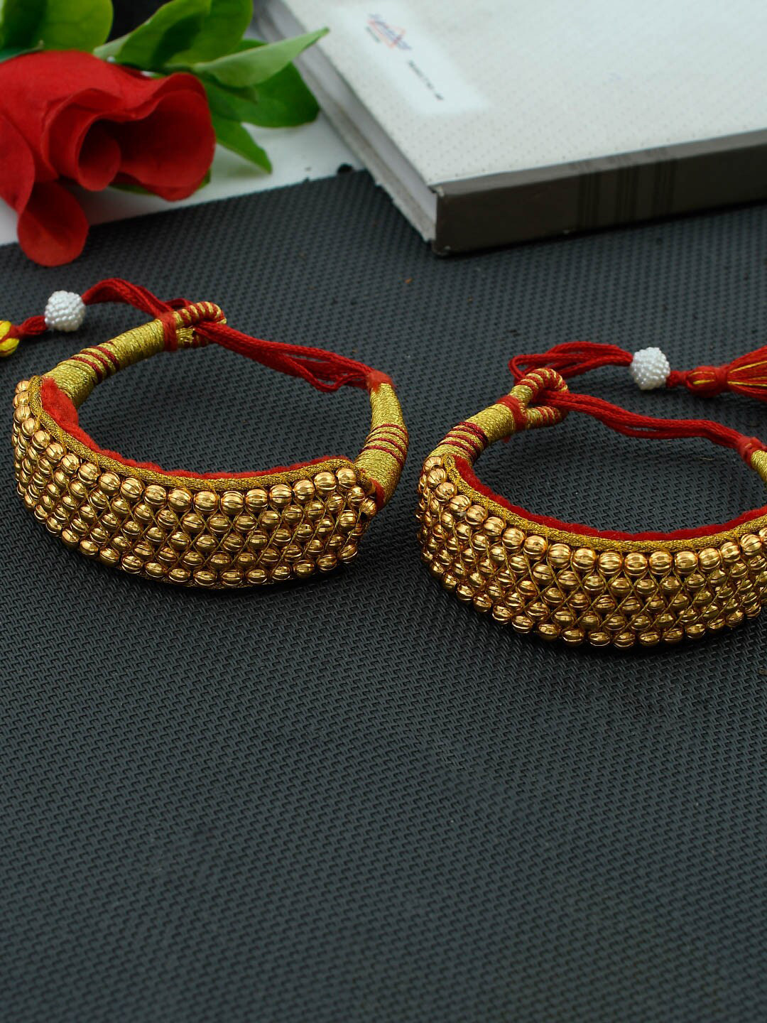 Silvermerc Designs Set Of 2 Gold-Plated Handcrafted Armlet Bracelet