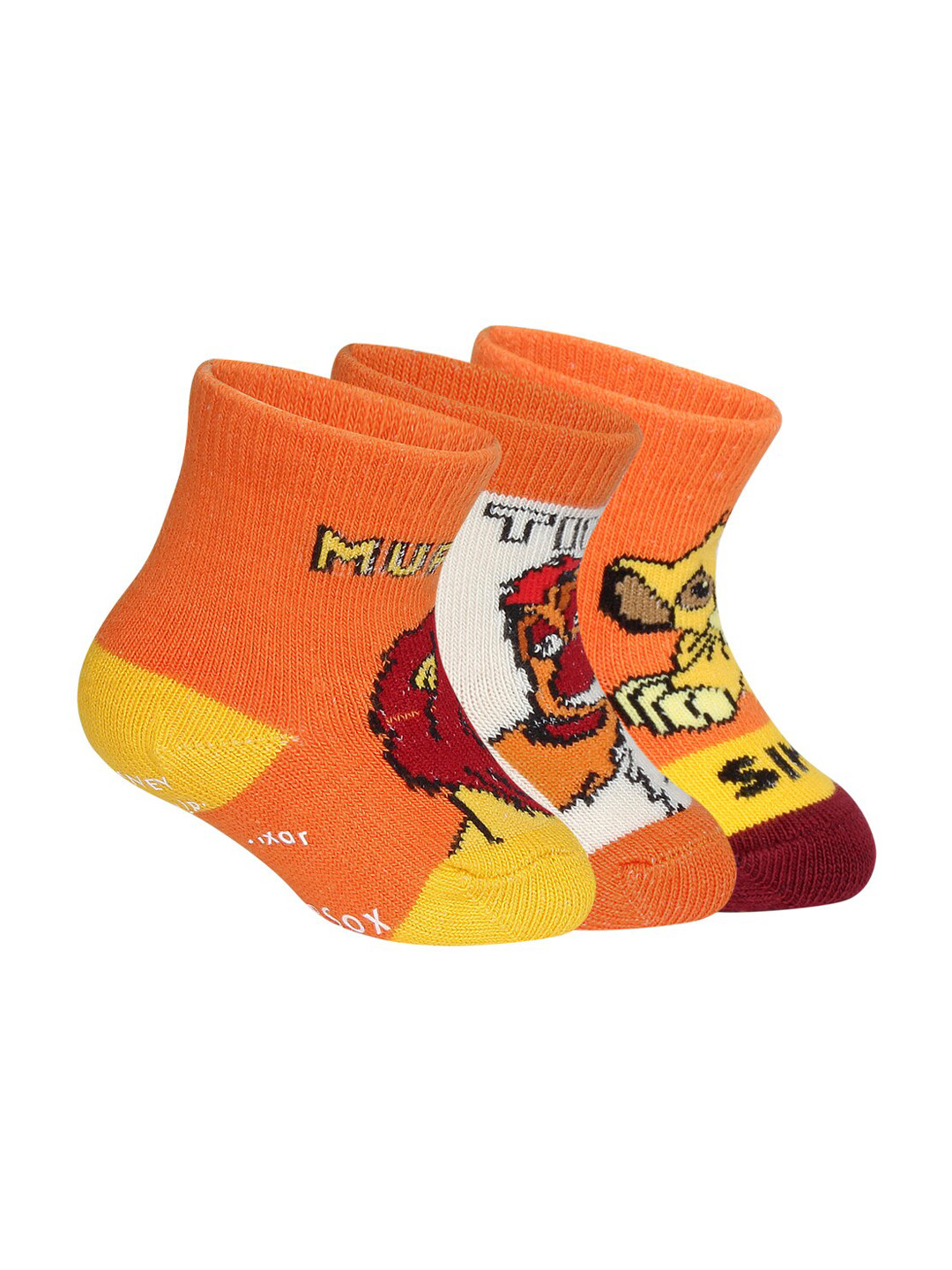 Supersox Infant Kids Pack Of 3 Disney Lion King Character Above Ankle-Length Socks