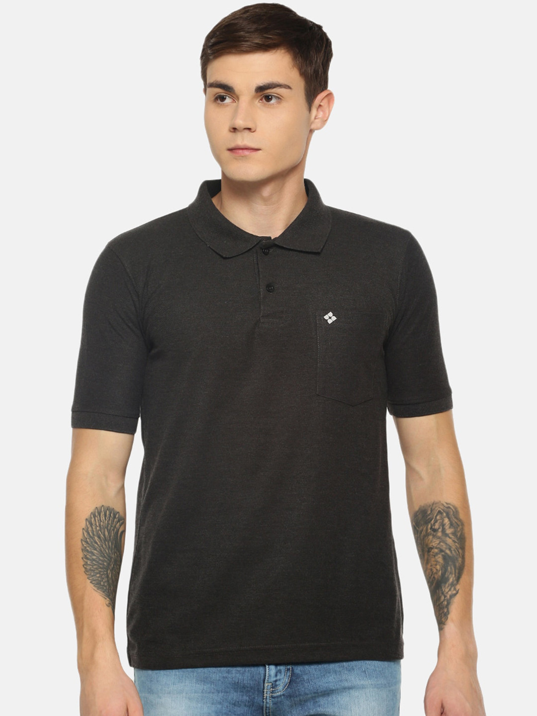 Dollar Men Solid Polo Tshirt with Pocket
