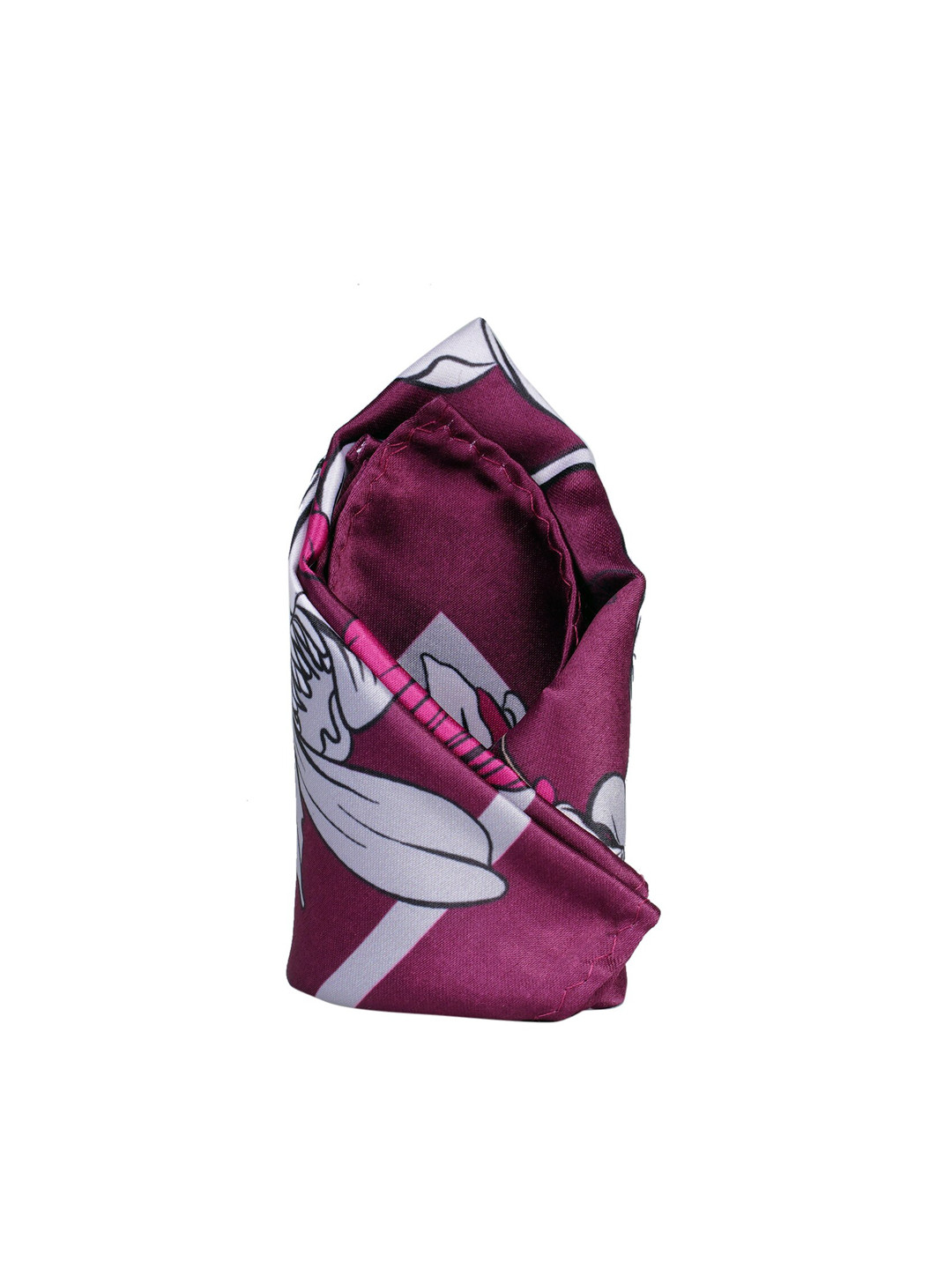 Tossido Magenta & White Floral Printed Pocket Square