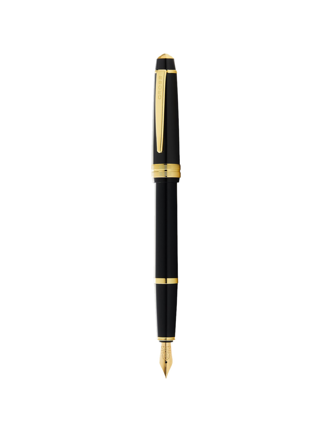 Cross Polished Black Resin and Gold Tone Bailey Light Fountain Pen