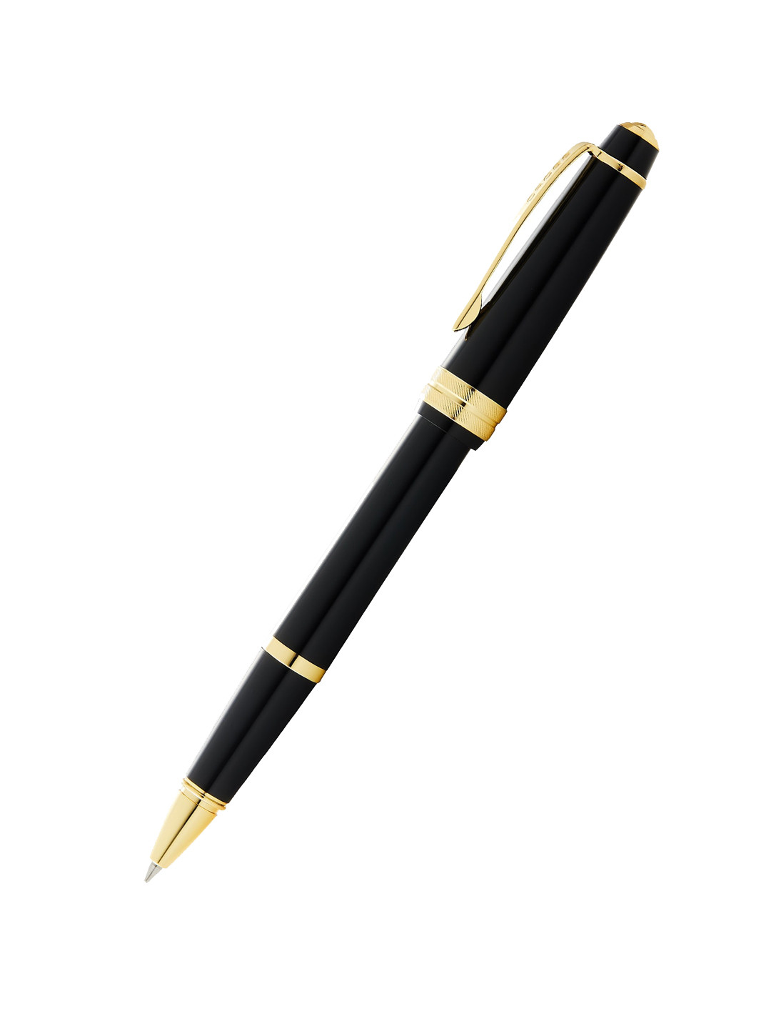 Cross Polished Black Resin and Gold Tone Bailey Light Rollerball Pen