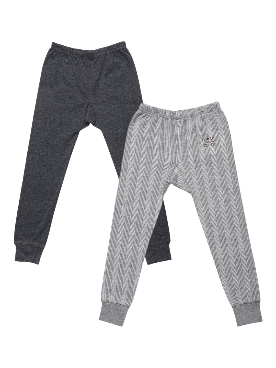 MACK JONNEY Unisex Kids Pack Of 2 Black & Grey Thermal Lowers