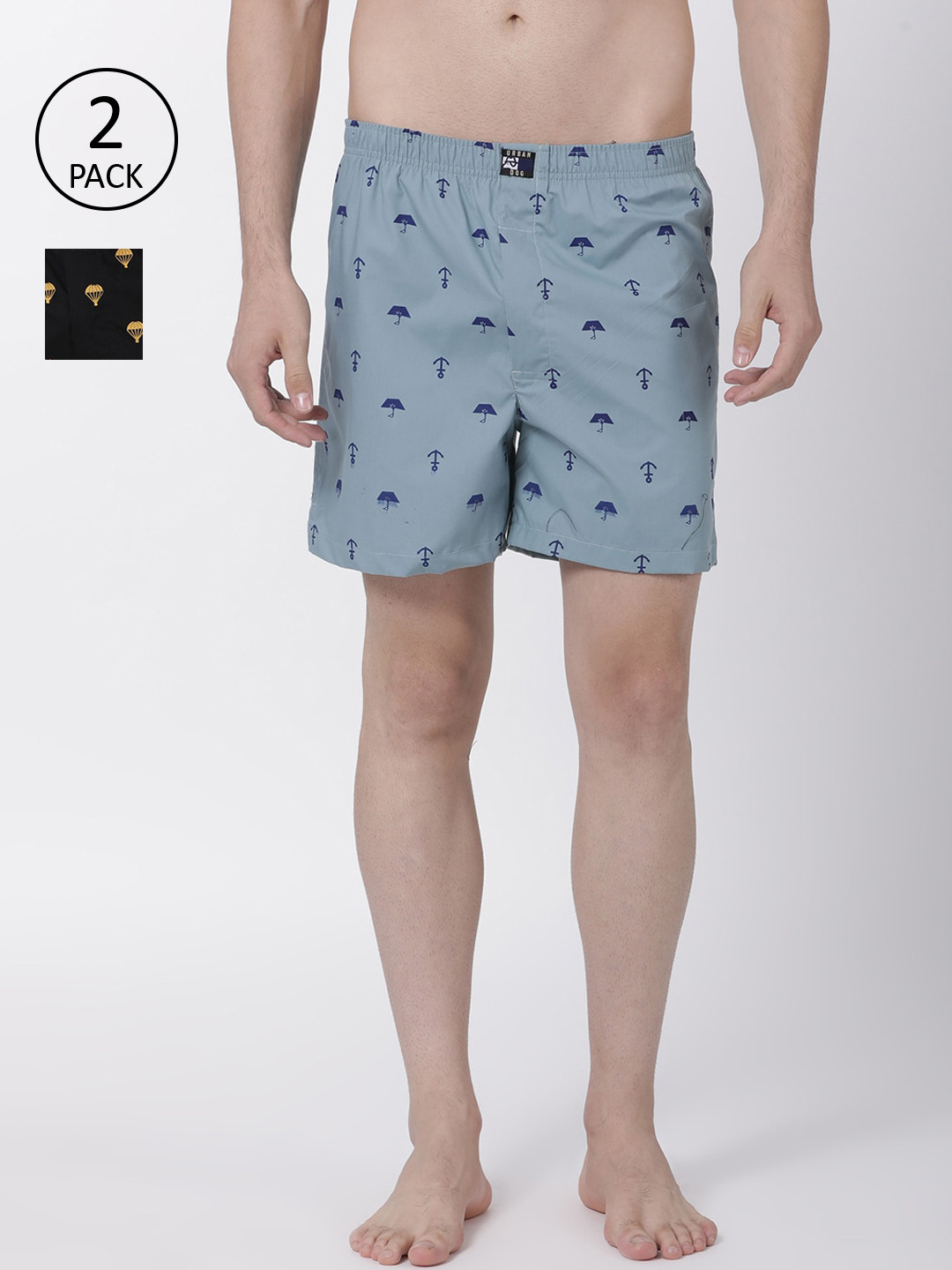 Urban Dog Men Pack Of 2 Assorted Boxers UDBX146_UDBX153