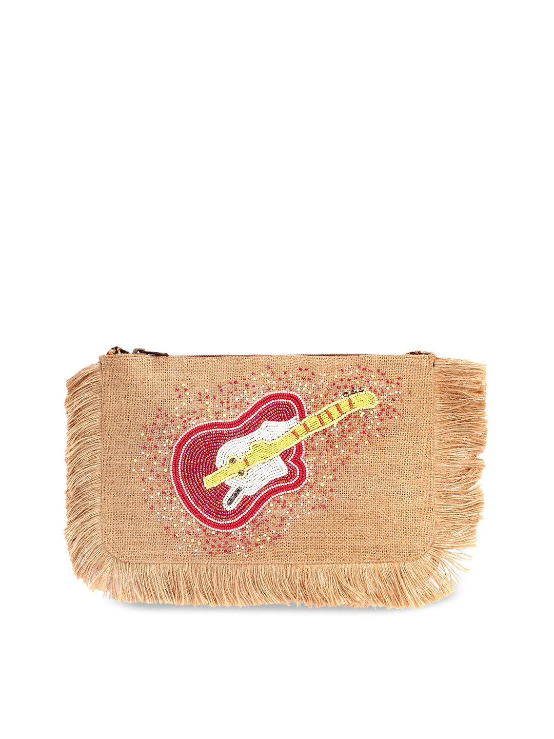 Spice Art Beige  Embroidered Purse Clutch