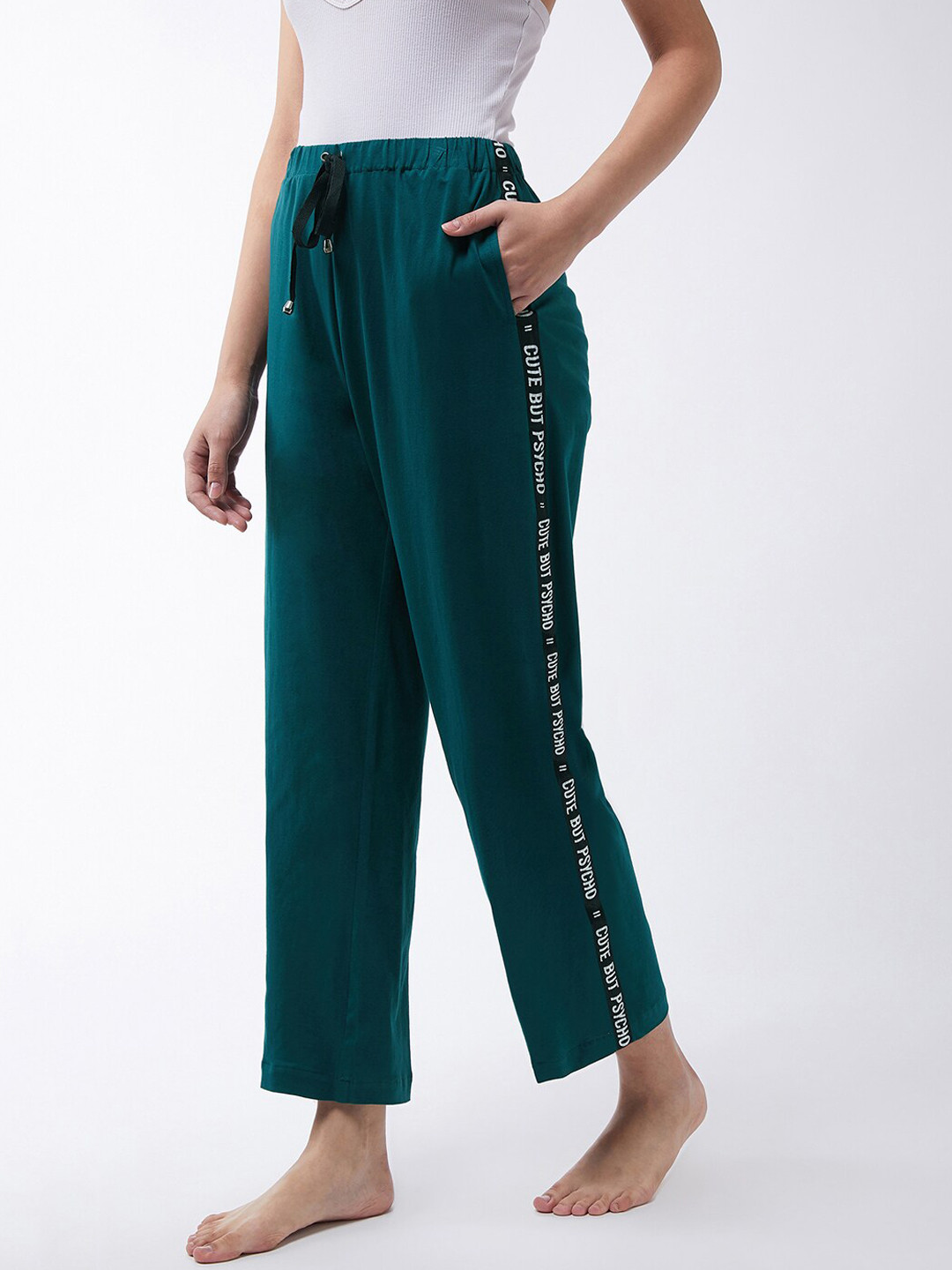 Miss Chase Women Green Solid Lounge Pants