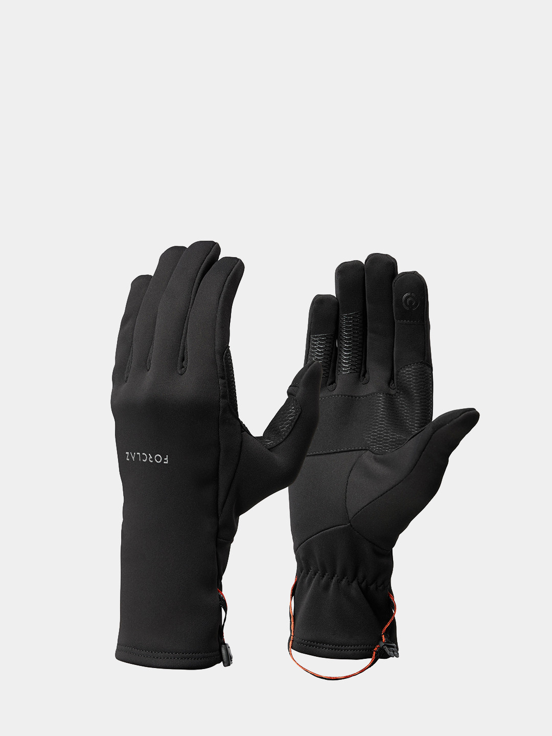 Decathlon FORCLAZ - Black Stretchable Touch Screen Compatibility Trekking Gloves