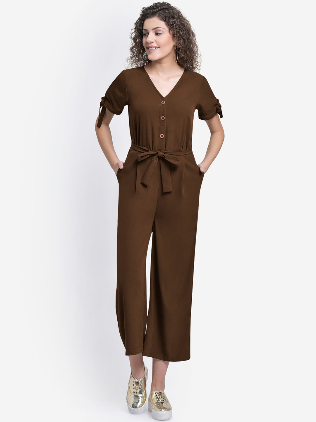 Martini Women Brown Solid  Jumpsuit