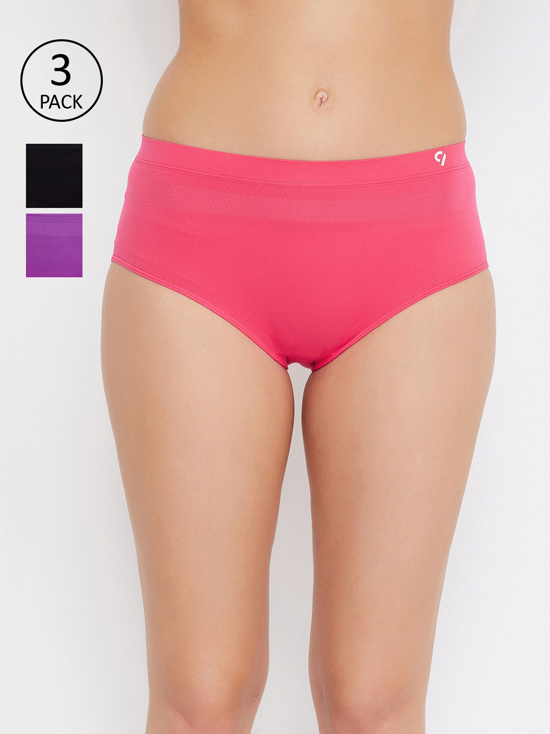 C9 AIRWEAR Women Seamless Pack Of 3  Soft Stretch Everyday Fit Assorted Hipster Briefs