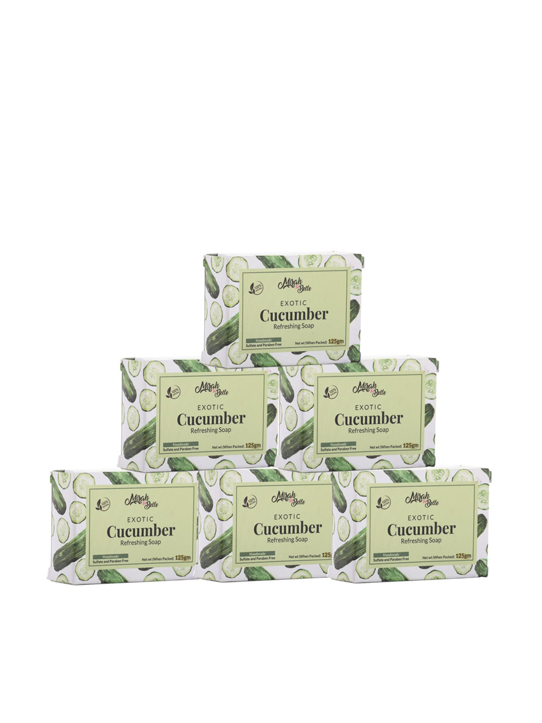 Mirah Belle Set of 6 Organic Cucumber Refreshing Soaps