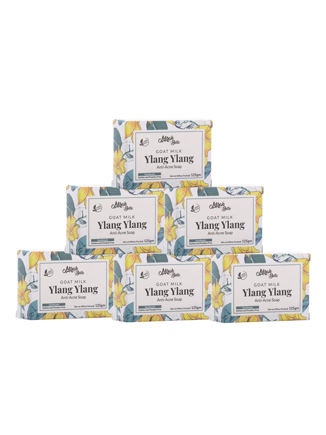 Mirah Belle Set of 6 Organic Goat Milk Ylang Ylang Anti Acne Soaps