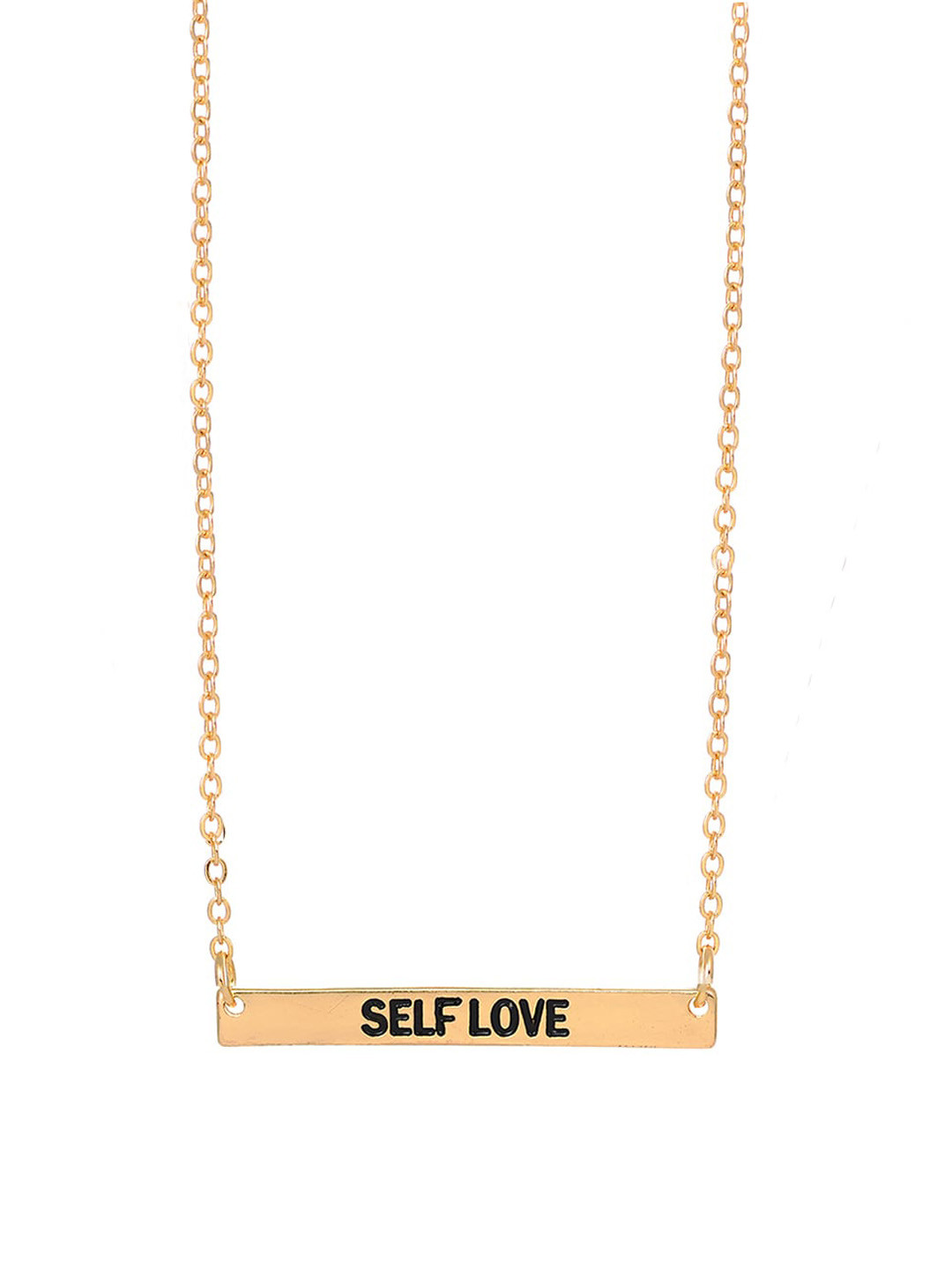 AQUASTREET Gold-Plated Quote Embossed Pendant With Chain