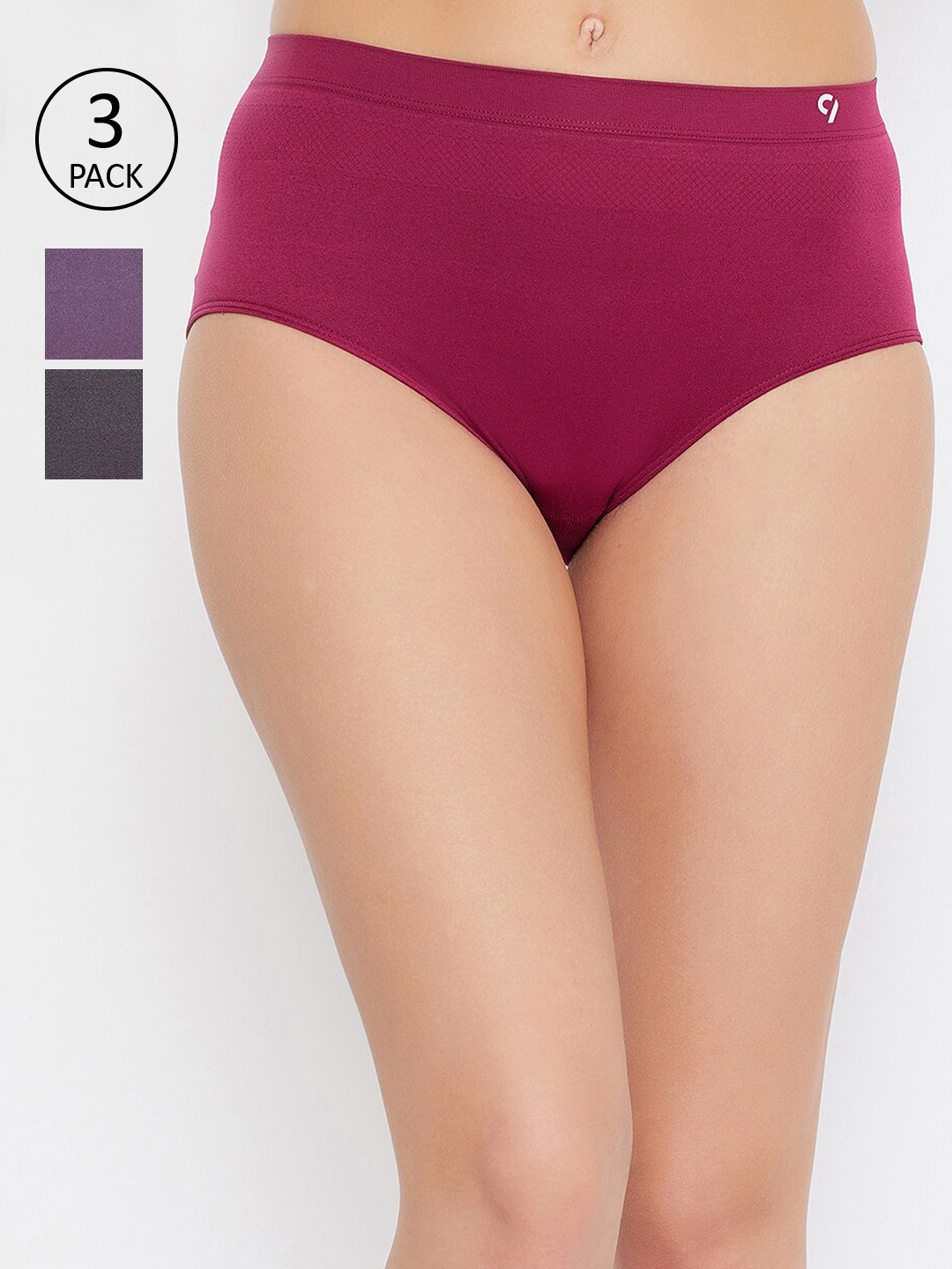 C9 AIRWEAR Women Seamless Pack Of 3 Soft Stretch Breathable Fit Solid Bikini Briefs