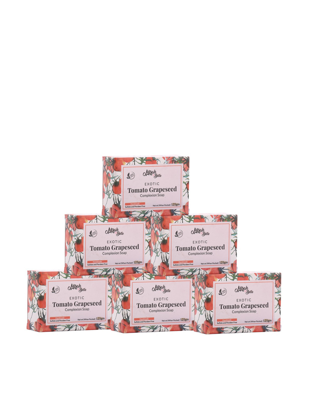 Mirah Belle Pack Of 6 Organic Tomato Grapeseed Complexion Soaps