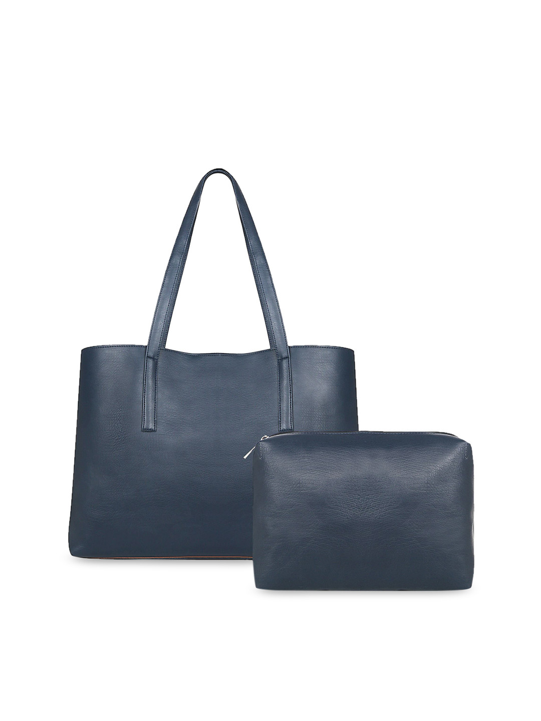 Toteteca Navy Blue Solid Tote Bag