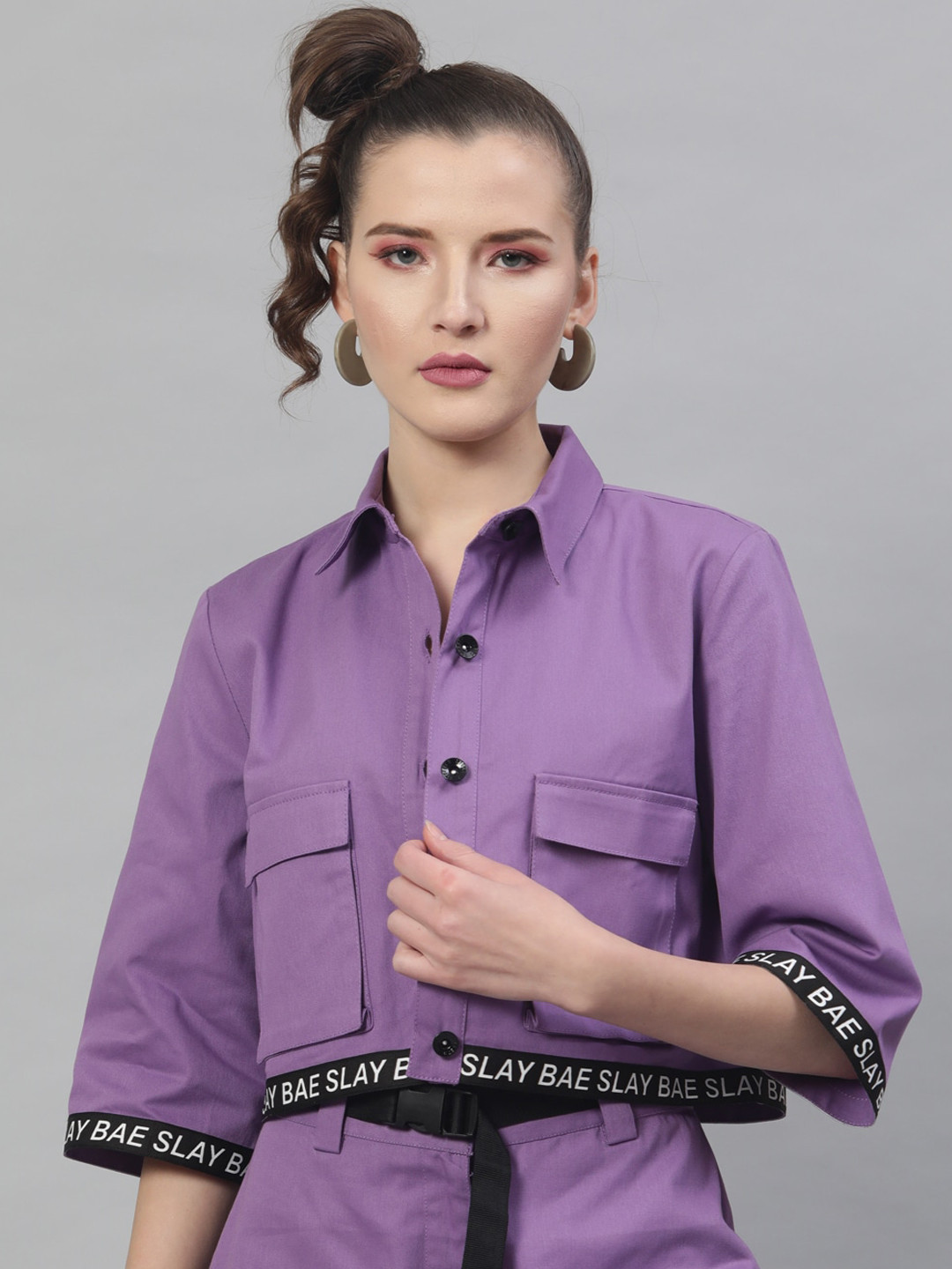 STREET 9 Women Lavender Printed Lightweight Tailored Jacket