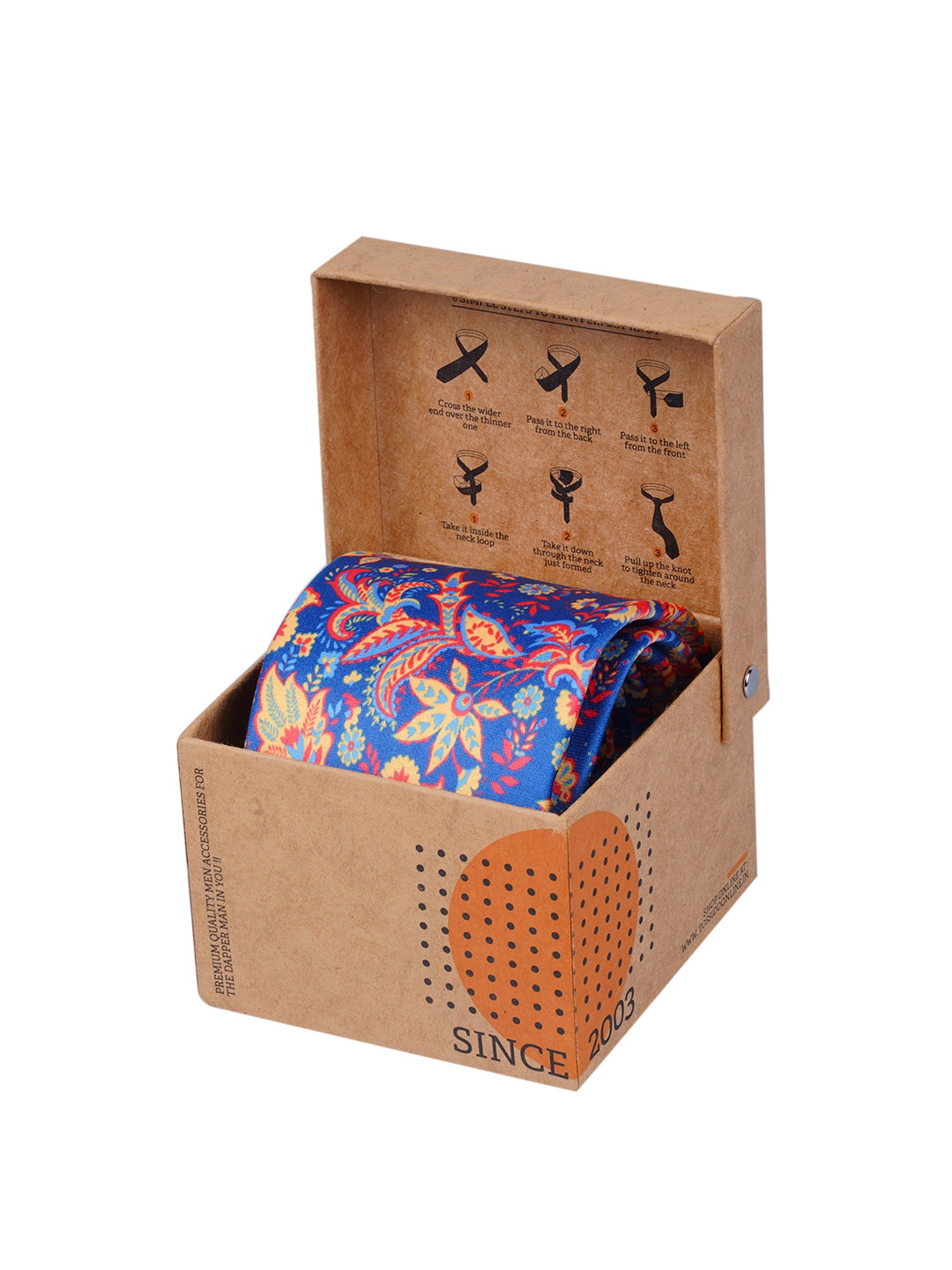 Tossido Blue Printed Broad Necktie