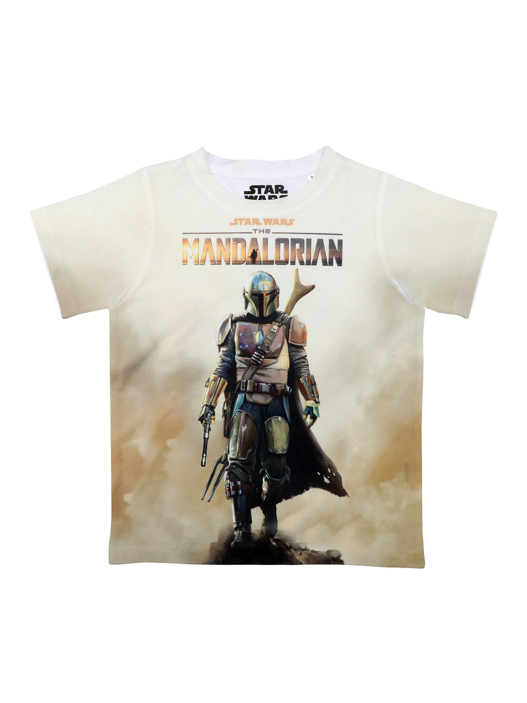 Star Wars by Wear Your Mind Boys Beige Printed Round Neck T-shirt