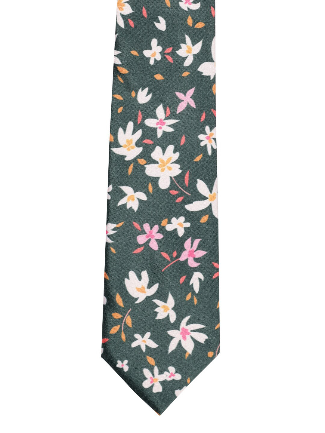 Tossido Green Floral Printed Broad Tie