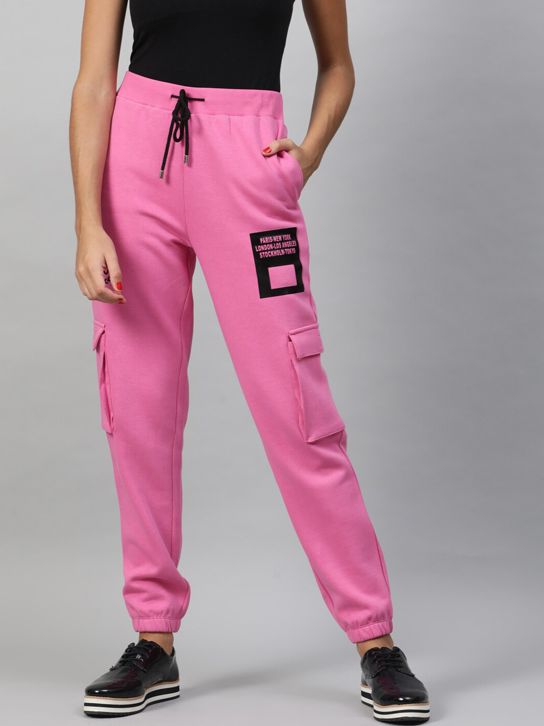 STREET 9 Women Pink Regular Fit Solid Joggers