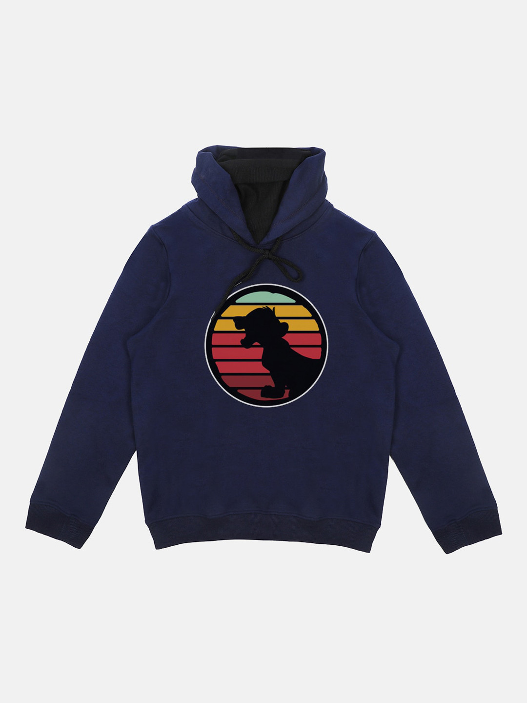 Disney by Wear Your Mind Boys Blue Printed Hooded Sweatshirt With Attached Face Covering