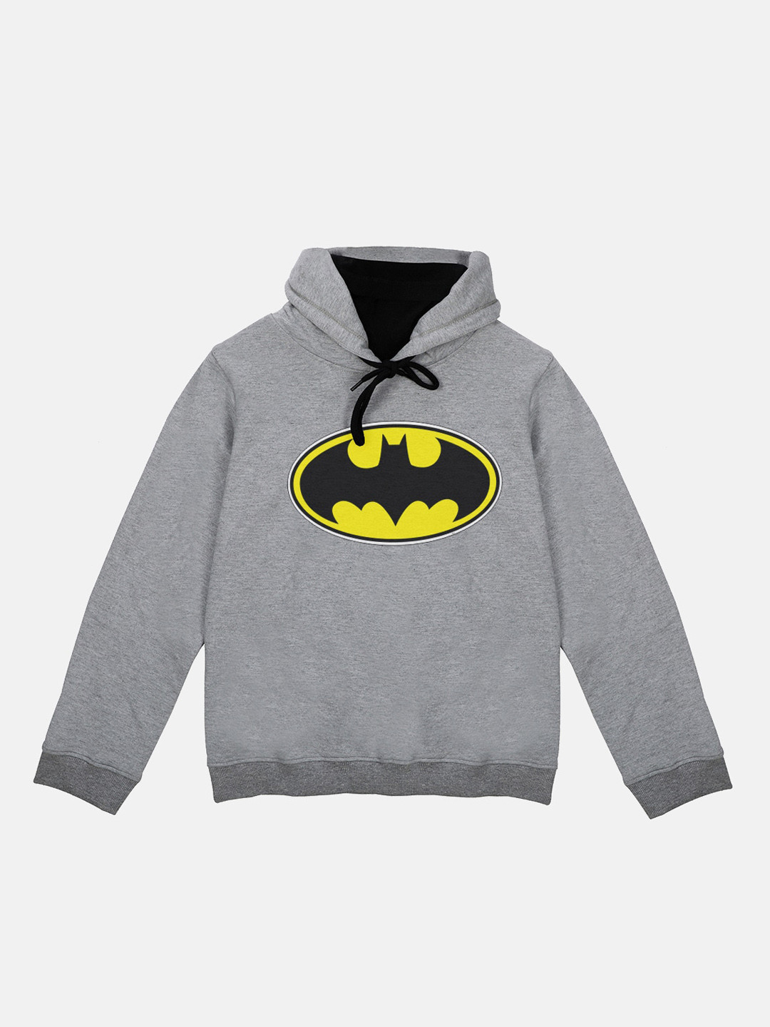 Batman Boys Grey Batman Printed Hooded Sweatshirt With Attached Face Covering