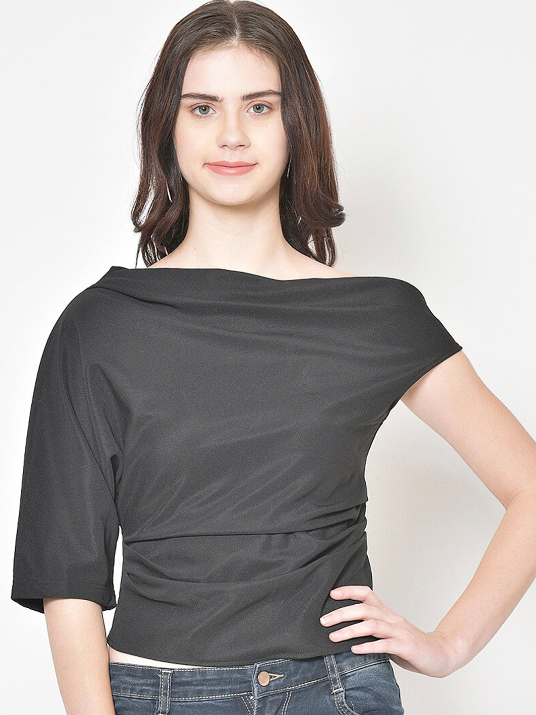 Cation Women Black Solid Top