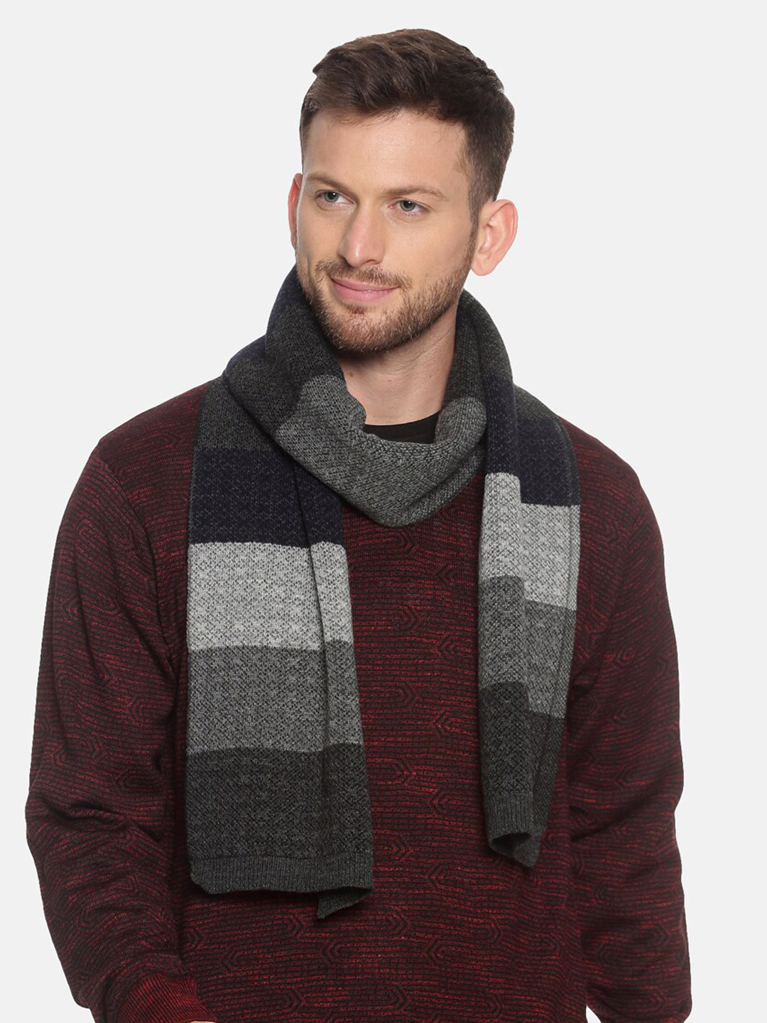 513 Men Grey Woven Design Mufflers